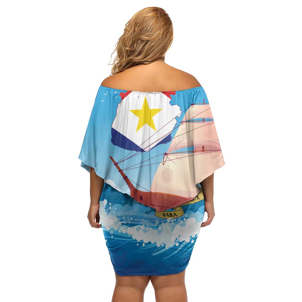 Personalized Saba Off Shoulder Short Dress Sailboat Remis Velisque - Wonder Print Shop