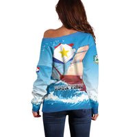 Personalized Saba Off Shoulder Sweater Sailboat Remis Velisque - Wonder Print Shop