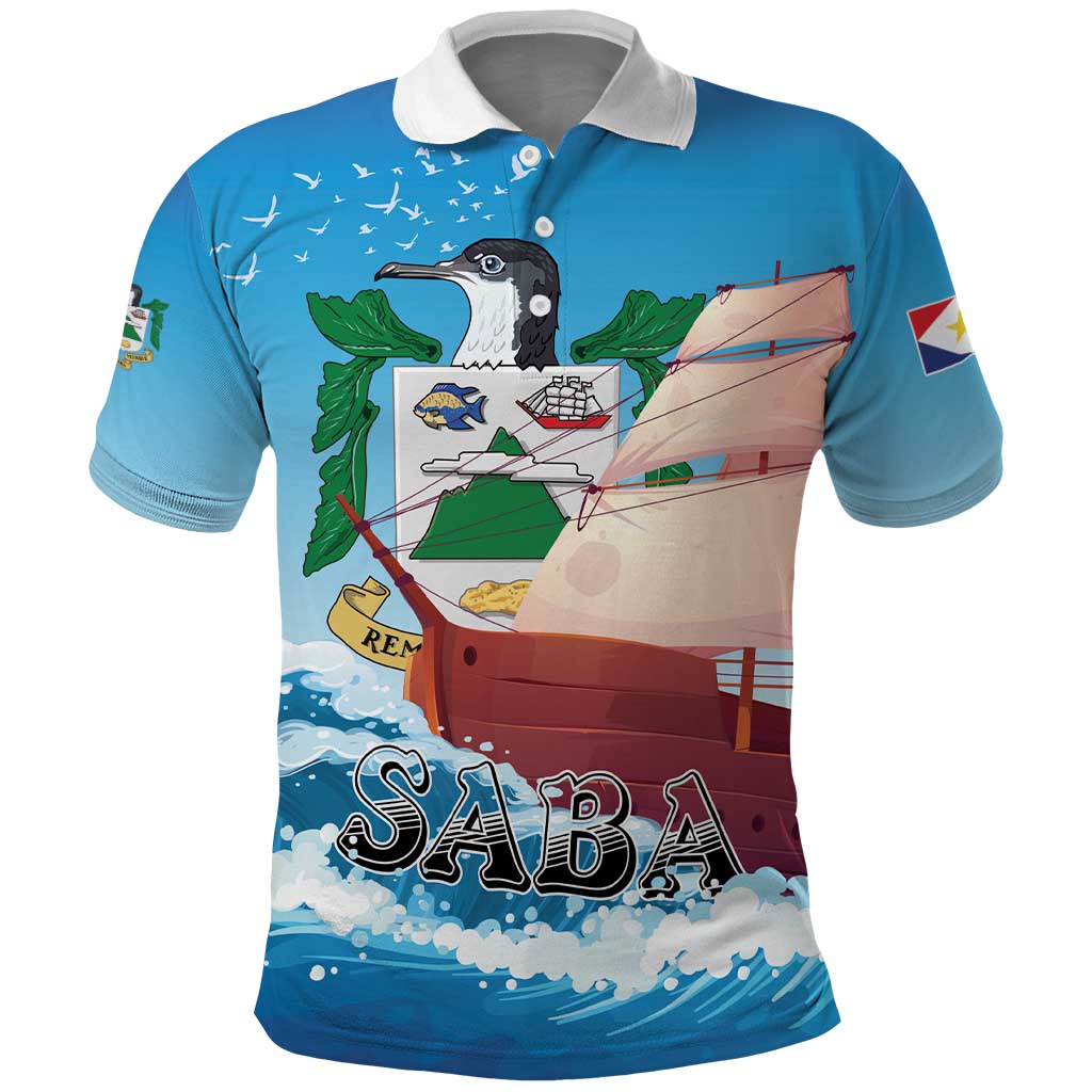 Personalized Saba Polo Shirt Sailboat Remis Velisque - Wonder Print Shop