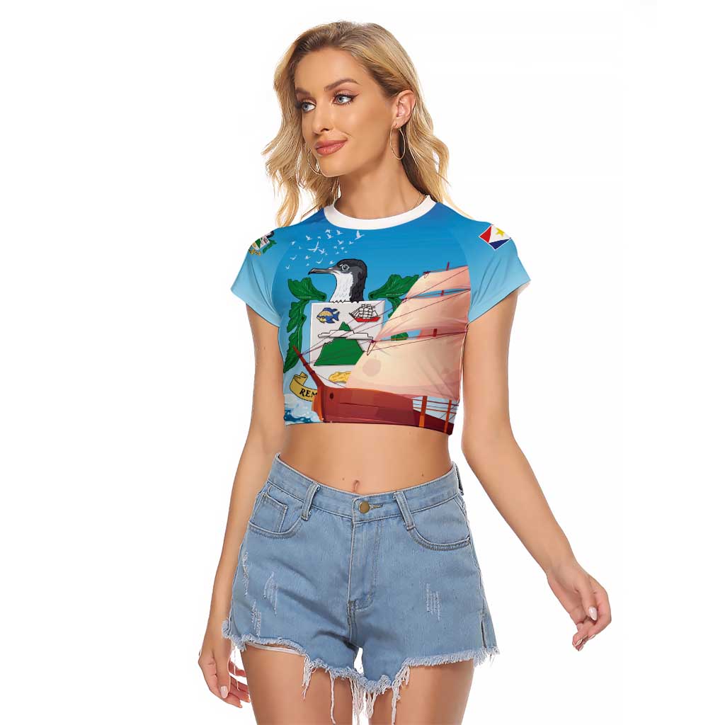 Personalized Saba Raglan Cropped T Shirt Sailboat Remis Velisque - Wonder Print Shop