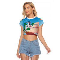 Personalized Saba Raglan Cropped T Shirt Sailboat Remis Velisque - Wonder Print Shop