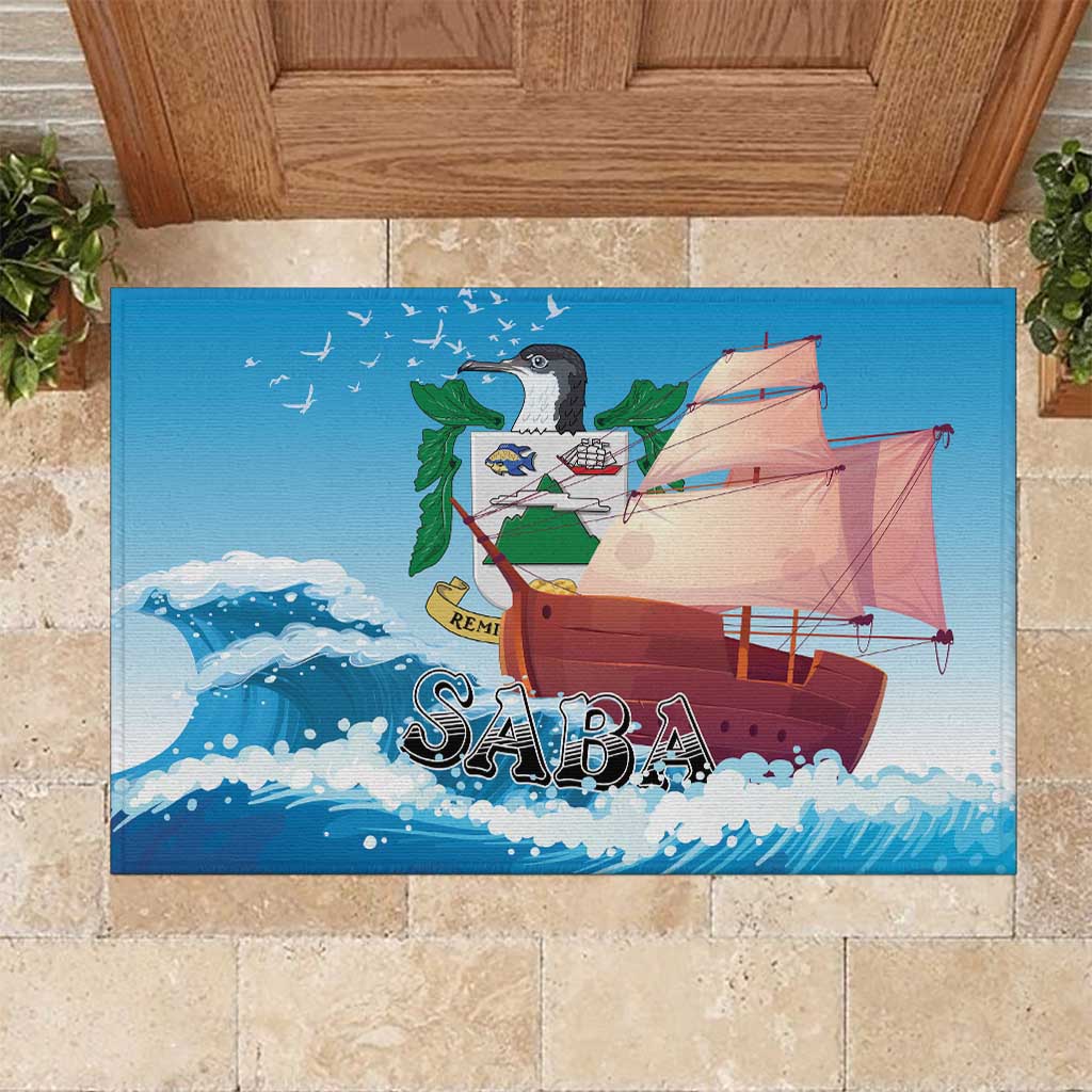 Saba Rubber Doormat Sailboat Remis Velisque - Wonder Print Shop