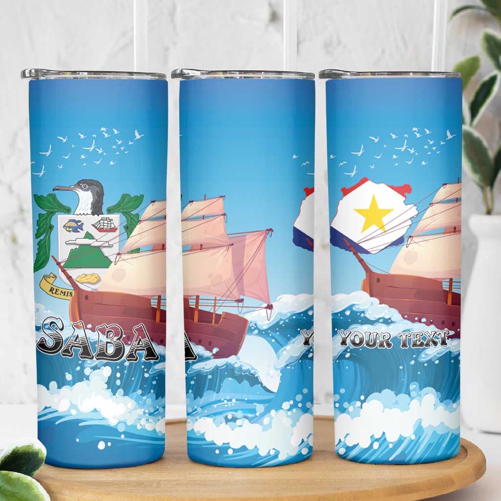 Personalized Saba Skinny Tumbler Sailboat Remis Velisque - Wonder Print Shop