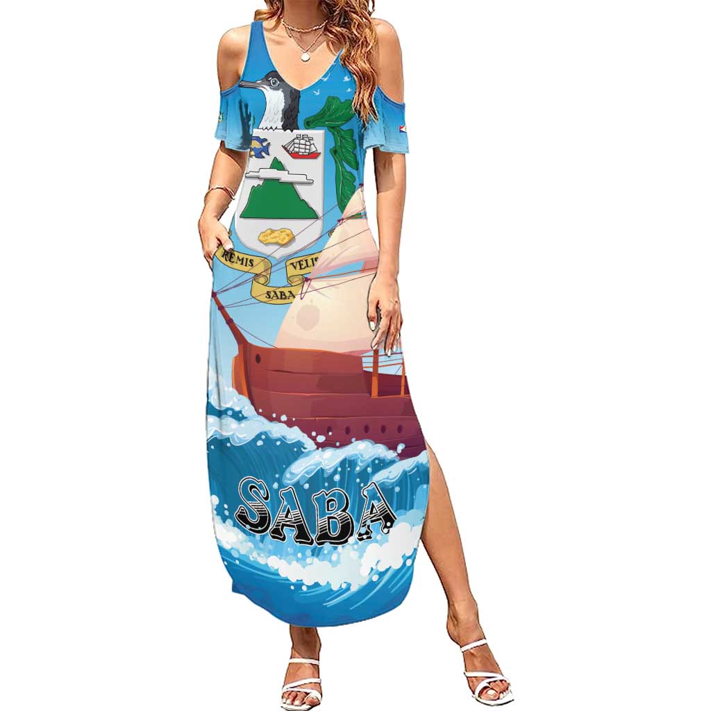 Personalized Saba Summer Maxi Dress Sailboat Remis Velisque - Wonder Print Shop