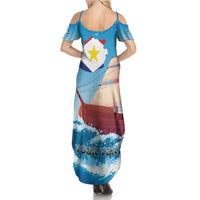 Personalized Saba Summer Maxi Dress Sailboat Remis Velisque - Wonder Print Shop