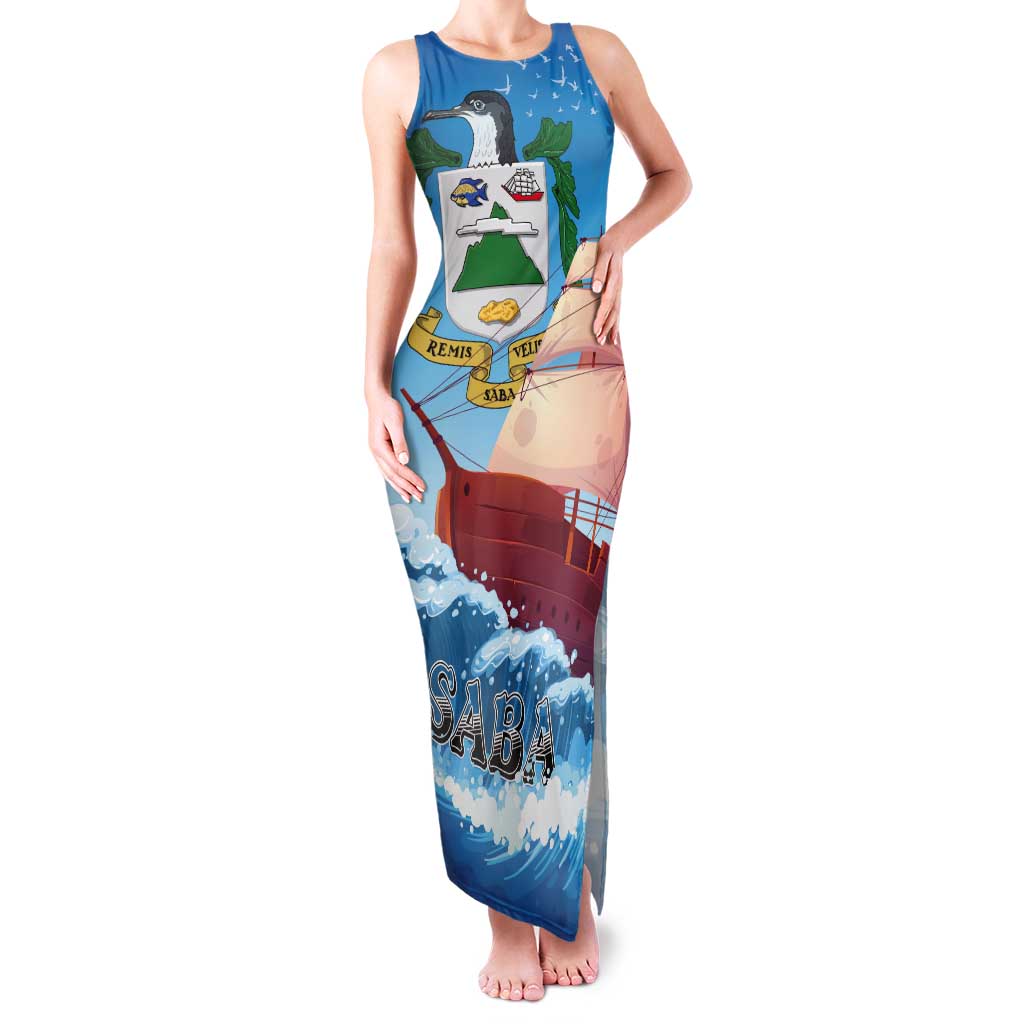 Personalized Saba Tank Maxi Dress Sailboat Remis Velisque - Wonder Print Shop