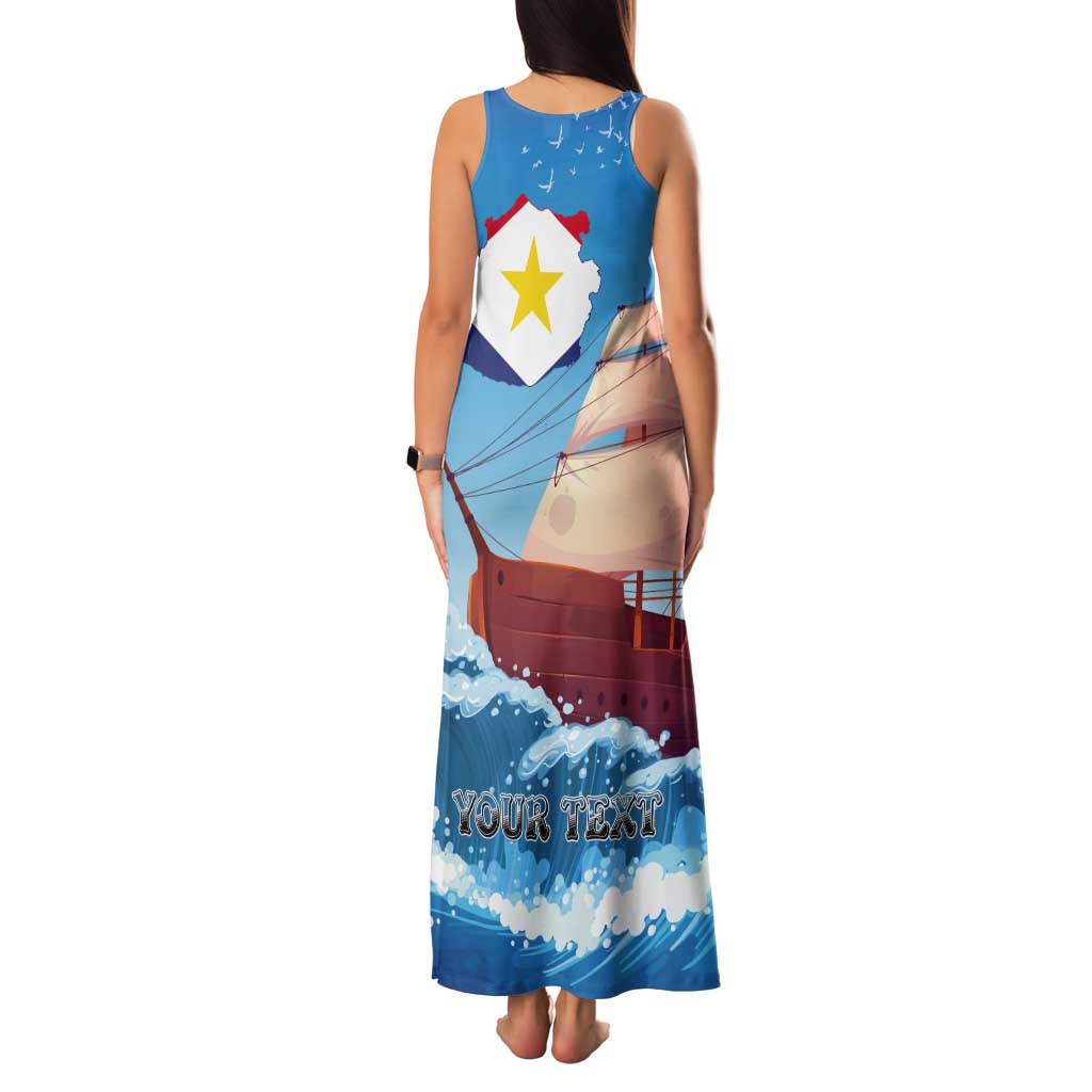 Personalized Saba Tank Maxi Dress Sailboat Remis Velisque - Wonder Print Shop