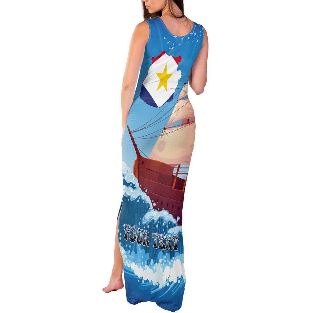 Personalized Saba Tank Maxi Dress Sailboat Remis Velisque - Wonder Print Shop
