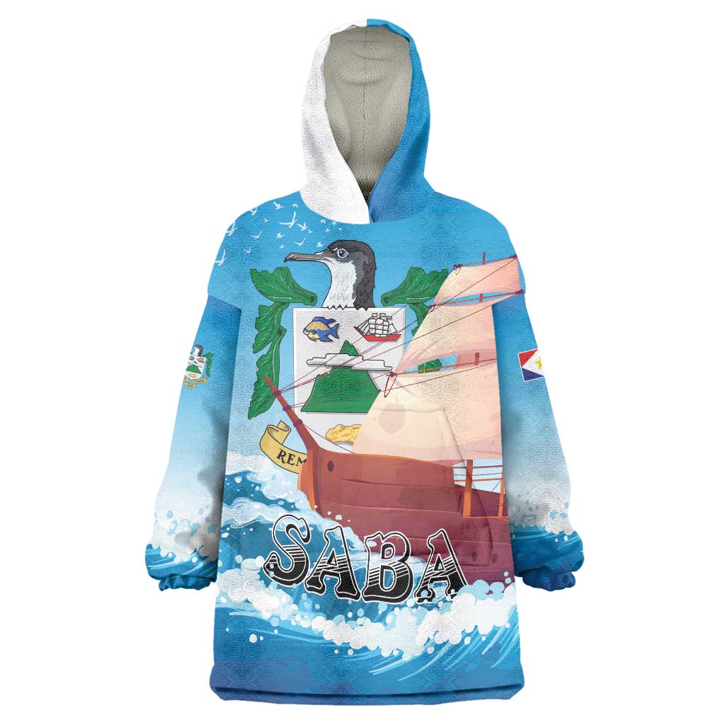 Personalized Saba Wearable Blanket Hoodie Sailboat Remis Velisque - Wonder Print Shop