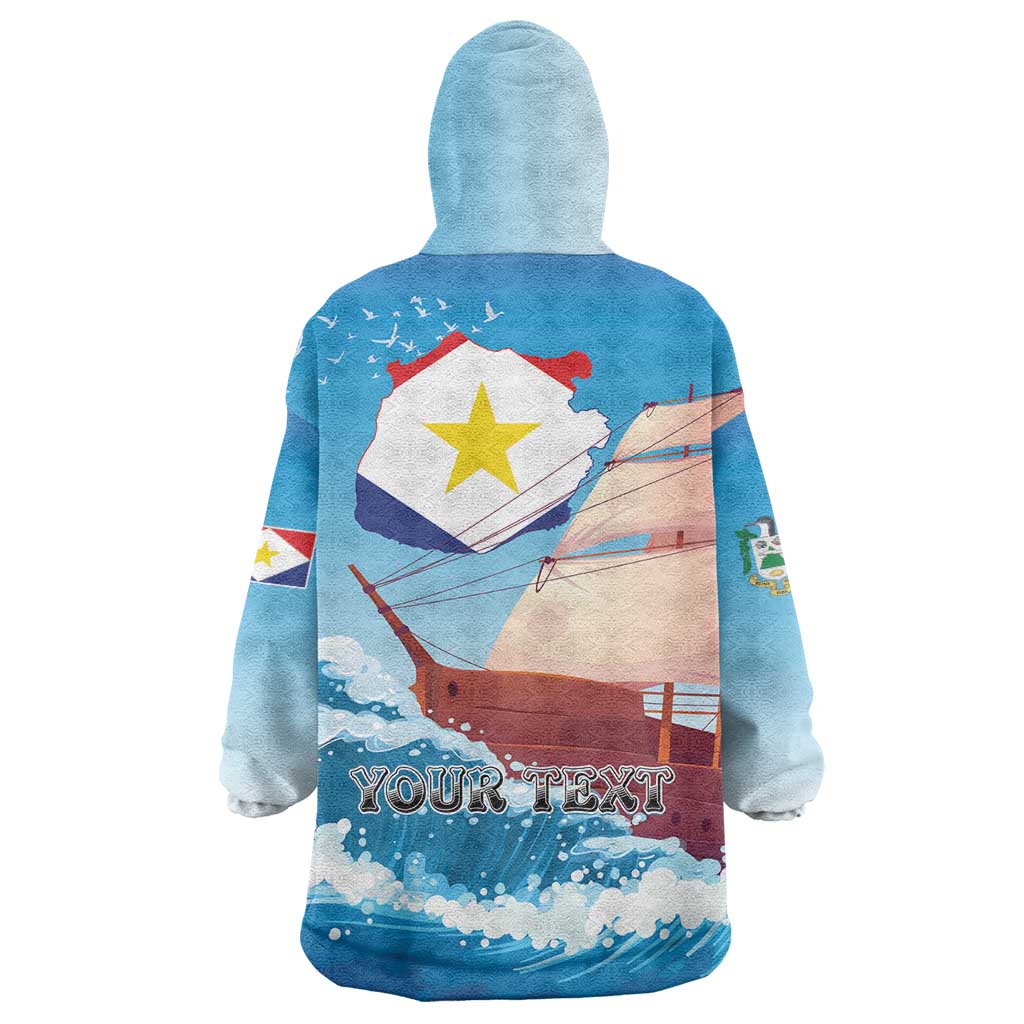 Personalized Saba Wearable Blanket Hoodie Sailboat Remis Velisque - Wonder Print Shop