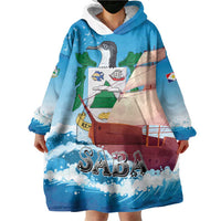 Personalized Saba Wearable Blanket Hoodie Sailboat Remis Velisque - Wonder Print Shop