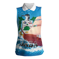Personalized Saba Women Sleeveless Polo Shirt Sailboat Remis Velisque - Wonder Print Shop