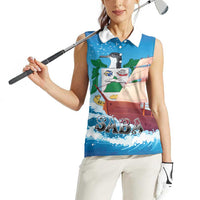 Personalized Saba Women Sleeveless Polo Shirt Sailboat Remis Velisque - Wonder Print Shop