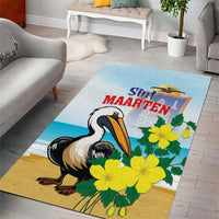Sint Maarten Area Rug Brown Pelican With Yellow Sage - Wonder Print Shop
