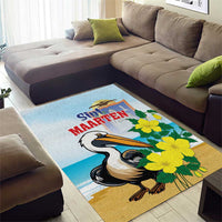 Sint Maarten Area Rug Brown Pelican With Yellow Sage - Wonder Print Shop