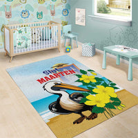 Sint Maarten Area Rug Brown Pelican With Yellow Sage - Wonder Print Shop