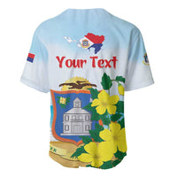 Personalized Sint Maarten Baseball Jersey Brown Pelican With Yellow Sage - Wonder Print Shop