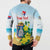 Personalized Sint Maarten Button Sweatshirt Brown Pelican With Yellow Sage - Wonder Print Shop