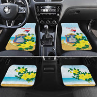 Sint Maarten Car Mats Brown Pelican With Yellow Sage - Wonder Print Shop