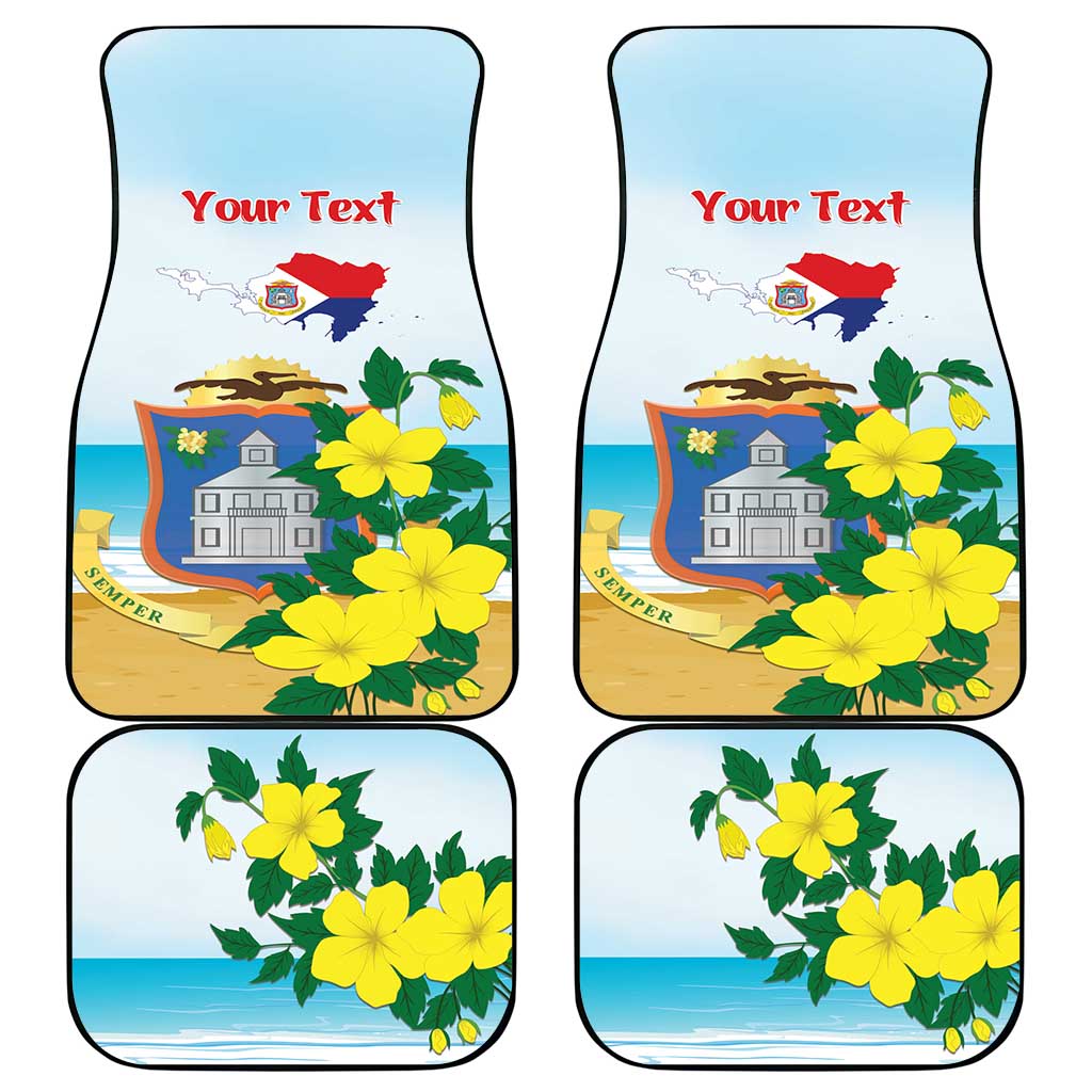 Sint Maarten Car Mats Brown Pelican With Yellow Sage - Wonder Print Shop