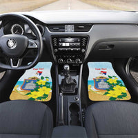 Sint Maarten Car Mats Brown Pelican With Yellow Sage - Wonder Print Shop