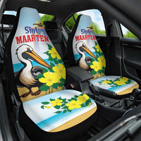 Sint Maarten Car Seat Cover Brown Pelican With Yellow Sage - Wonder Print Shop