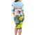 Personalized Sint Maarten Family Matching Long Sleeve Bodycon Dress and Hawaiian Shirt Brown Pelican With Yellow Sage - Wonder Print Shop