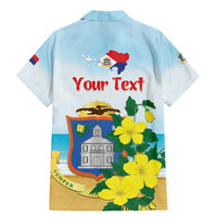 Personalized Sint Maarten Family Matching Mermaid Dress and Hawaiian Shirt Brown Pelican With Yellow Sage - Wonder Print Shop