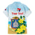 Personalized Sint Maarten Family Matching Mermaid Dress and Hawaiian Shirt Brown Pelican With Yellow Sage - Wonder Print Shop