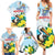 Personalized Sint Maarten Family Matching Summer Maxi Dress and Hawaiian Shirt Brown Pelican With Yellow Sage - Wonder Print Shop