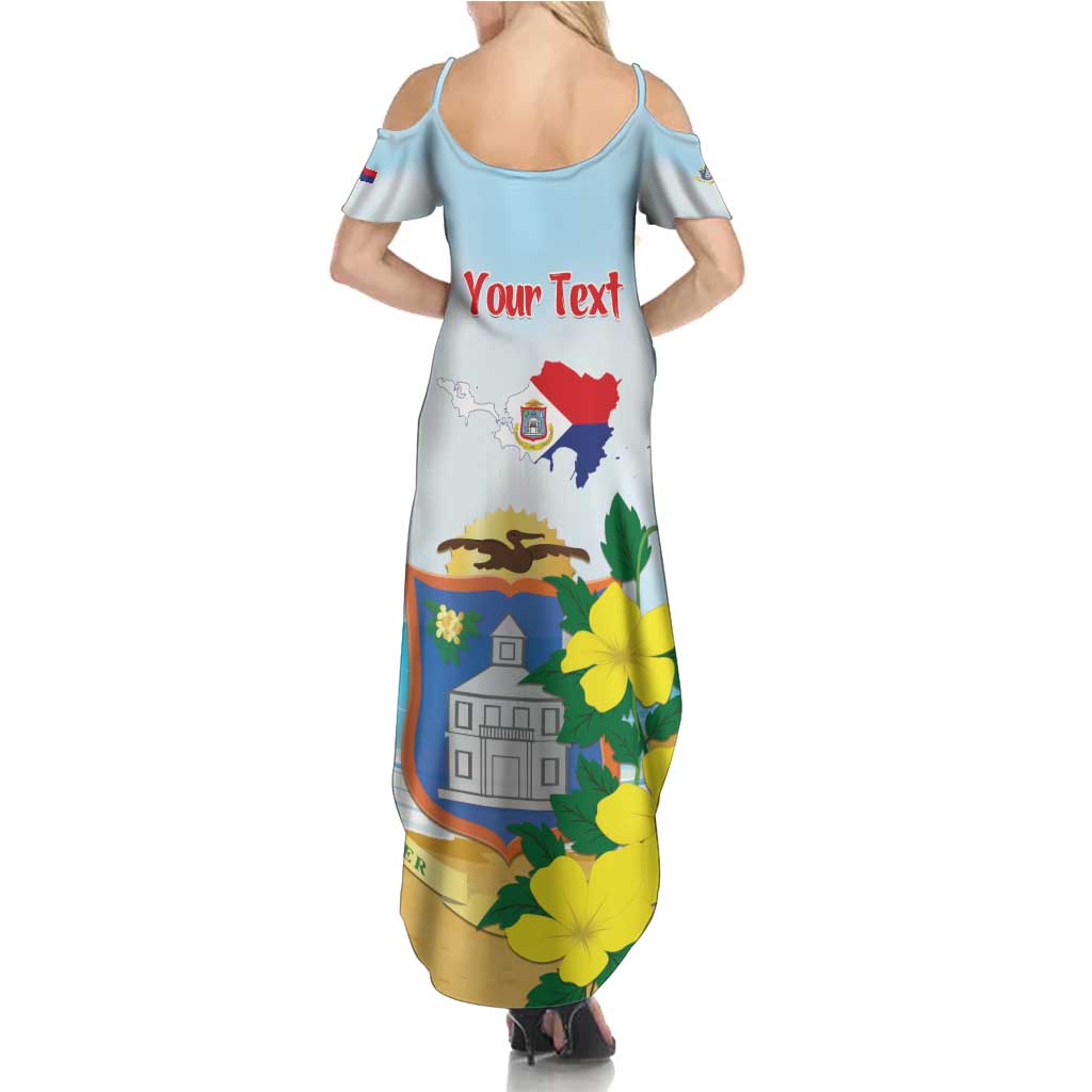 Personalized Sint Maarten Family Matching Summer Maxi Dress and Hawaiian Shirt Brown Pelican With Yellow Sage - Wonder Print Shop