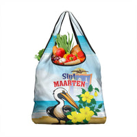 Sint Maarten Grocery Bag Brown Pelican With Yellow Sage