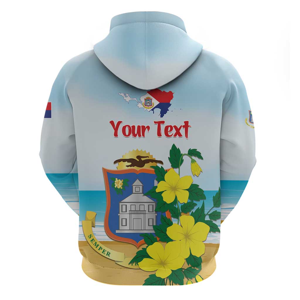 Personalized Sint Maarten Hoodie Brown Pelican With Yellow Sage - Wonder Print Shop