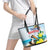Sint Maarten Leather Tote Bag Brown Pelican With Yellow Sage