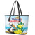 Sint Maarten Leather Tote Bag Brown Pelican With Yellow Sage