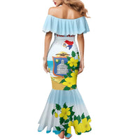 Personalized Sint Maarten Mermaid Dress Brown Pelican With Yellow Sage - Wonder Print Shop