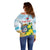 Personalized Sint Maarten Off Shoulder Sweater Brown Pelican With Yellow Sage - Wonder Print Shop