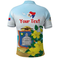 Personalized Sint Maarten Polo Shirt Brown Pelican With Yellow Sage - Wonder Print Shop