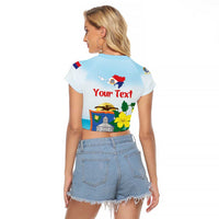 Personalized Sint Maarten Raglan Cropped T Shirt Brown Pelican With Yellow Sage - Wonder Print Shop