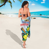 Sint Maarten Sarong Brown Pelican With Yellow Sage - Wonder Print Shop