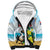 Personalized Sint Maarten Sherpa Hoodie Brown Pelican With Yellow Sage - Wonder Print Shop