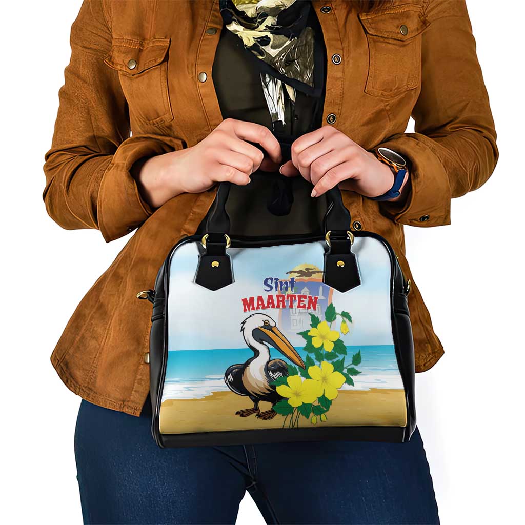 Sint Maarten Shoulder Handbag Brown Pelican With Yellow Sage - Wonder Print Shop