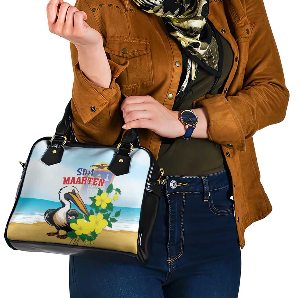 Sint Maarten Shoulder Handbag Brown Pelican With Yellow Sage - Wonder Print Shop
