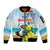Personalized Sint Maarten Sleeve Zip Bomber Jacket Brown Pelican With Yellow Sage - Wonder Print Shop