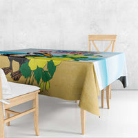 Sint Maarten Tablecloth Brown Pelican With Yellow Sage - Wonder Print Shop