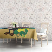 Sint Maarten Tablecloth Brown Pelican With Yellow Sage - Wonder Print Shop