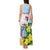 Personalized Sint Maarten Tank Maxi Dress Brown Pelican With Yellow Sage - Wonder Print Shop