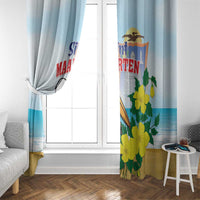 Sint Maarten Window Curtain Brown Pelican With Yellow Sage - Wonder Print Shop