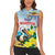 Personalized Sint Maarten Women Sleeveless Polo Shirt Brown Pelican With Yellow Sage - Wonder Print Shop
