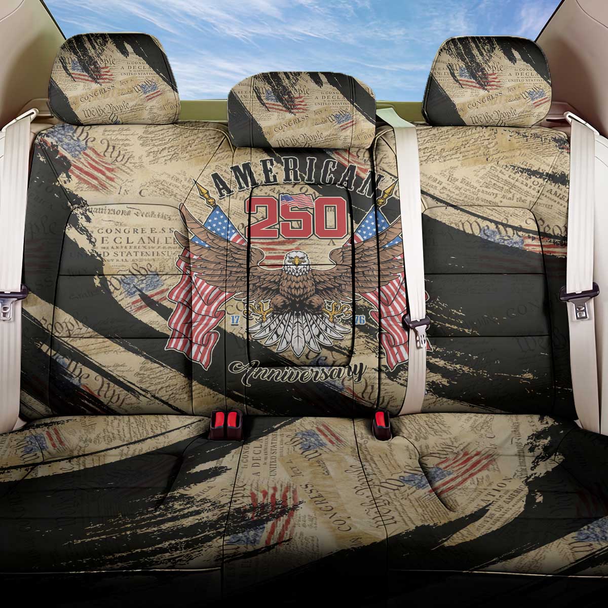 American 250th Anniversary Back Car Seat Cover We The People - Wonder Print Shop